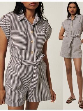FRNCH Melina Striped Romper